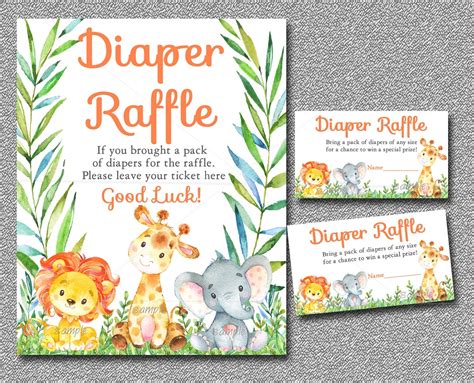 Free Printable Safari Diaper Raffle Tickets